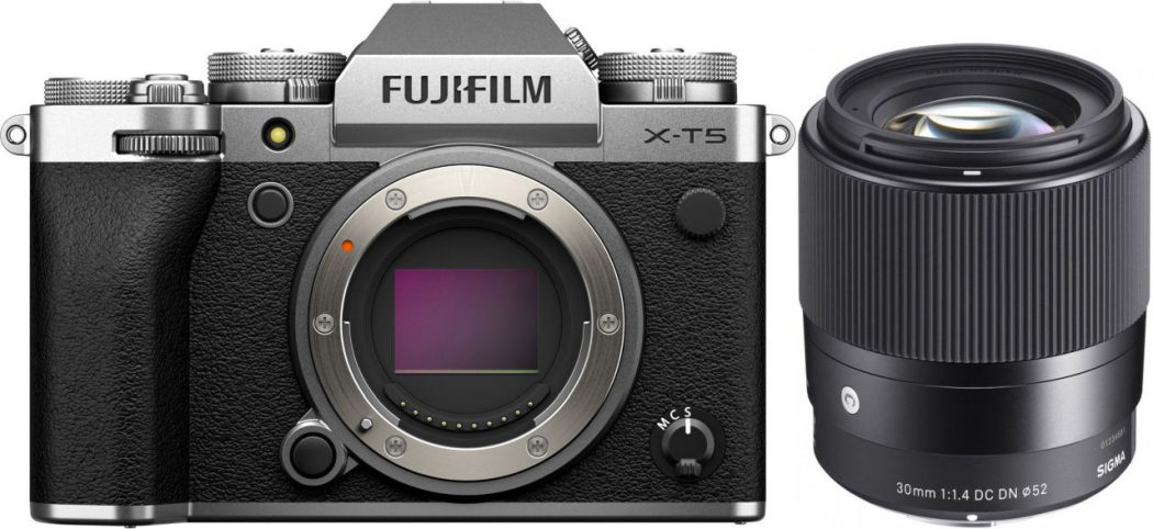 Fujifilm X-T5 boîtier argent + Sigma 30mm f1,4 DC DN (C) Appareils photo