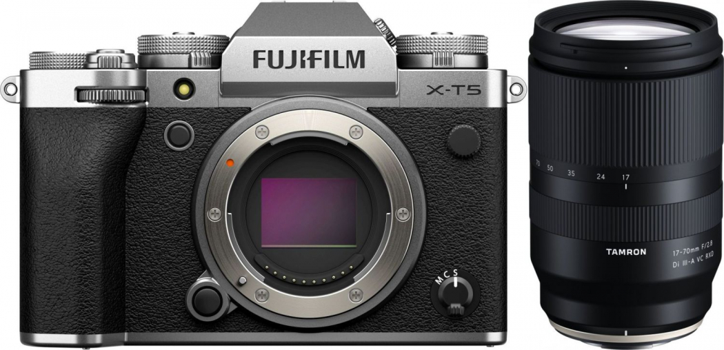 Fujifilm X-T5 argent + Tamron 17-70mm f2,8 Di III-A VC RXD Appareils photo