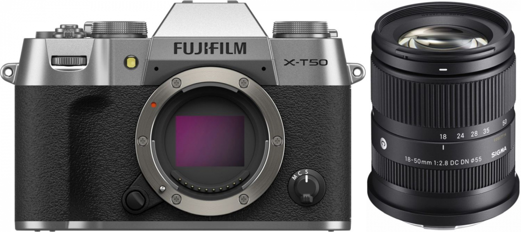 Fujifilm X-T50 argent + Sigma 18-50mm f2,8 DC DN (C) Appareils photo