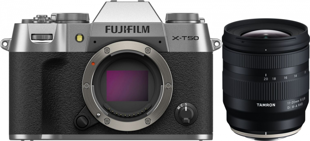 Fujifilm X-T50 argent + Tamron 11-20mm f2,8 Di III-A RXD Appareils photo