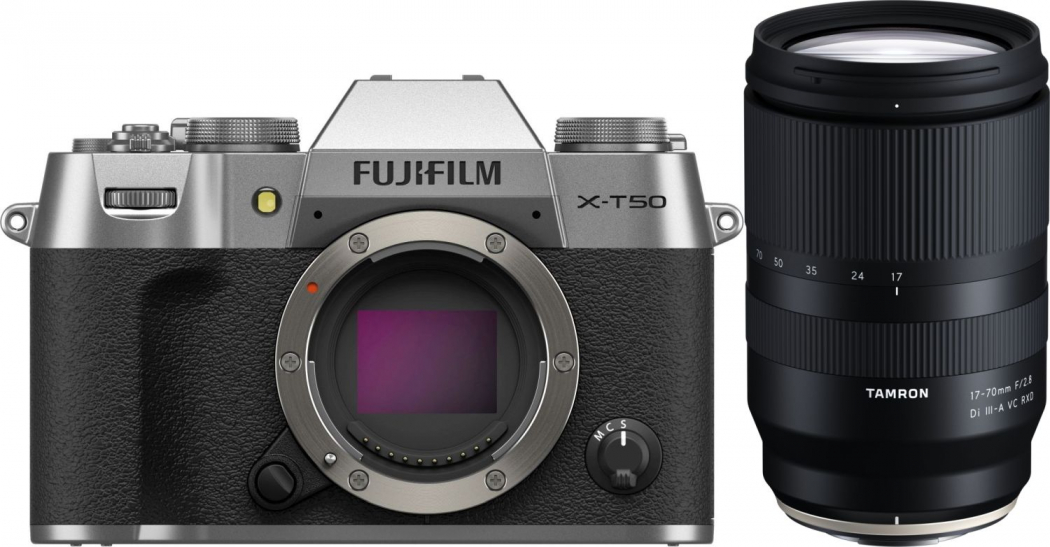 Fujifilm X-T50 argent + Tamron 17-70mm f2,8 Di III-A VC RXD Appareils photo