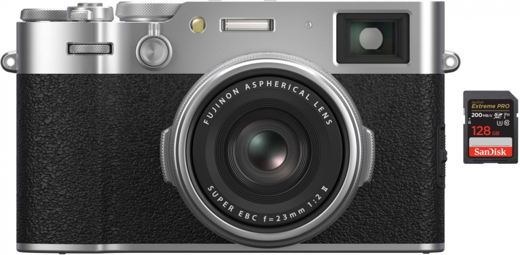 Fujifilm X100VI argent + SanDisk SDXC Extreme Pro 128GB 200MB/s Appareils photo