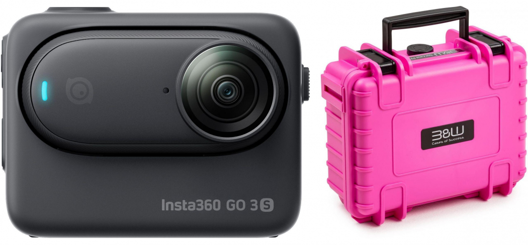 INSTA360 GO 3S 128GB Black + étui B&amp;W type 500 rose Appareils photo