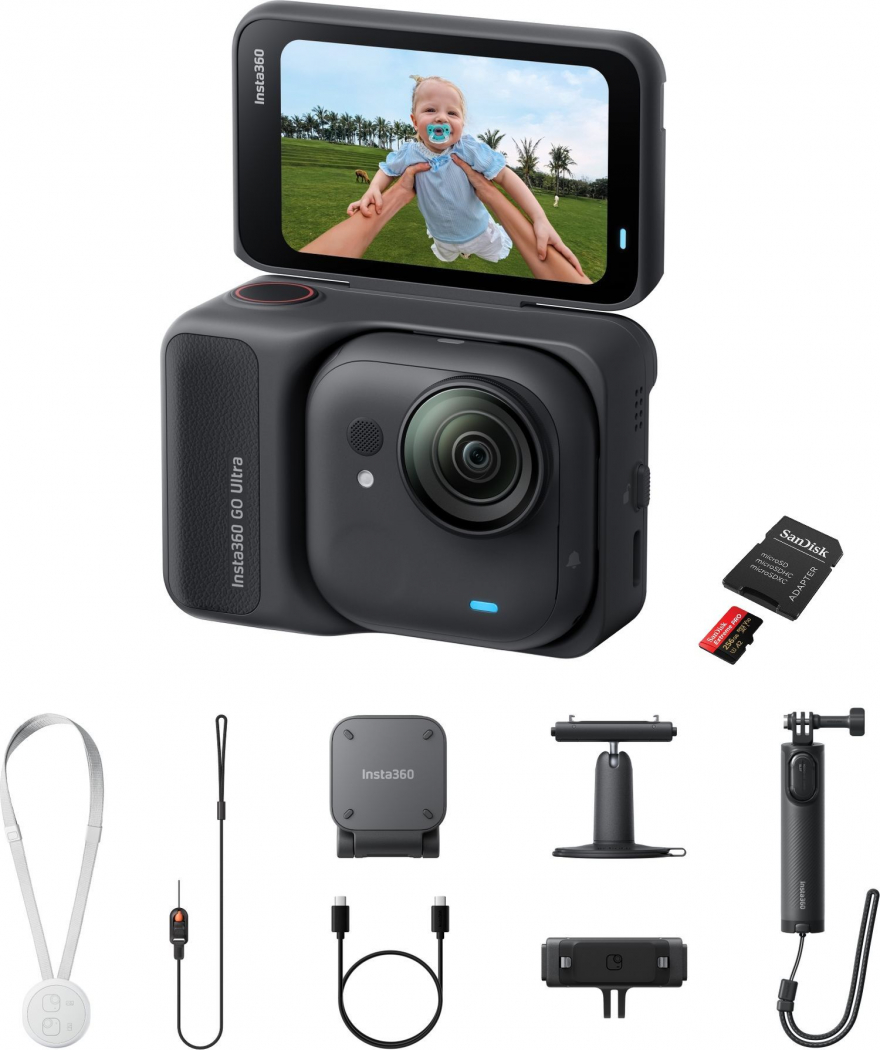 INSTA360 GO Ultra Creator Bundle Noir de Minuit + SanDisk 256GB Appareils photo