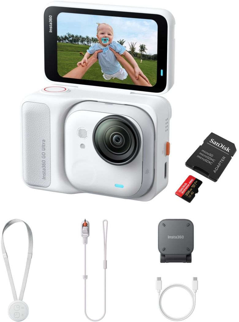 INSTA360 GO Ultra Standard Bundle (Arctic White) + SanDisk 256GB Appareils photo