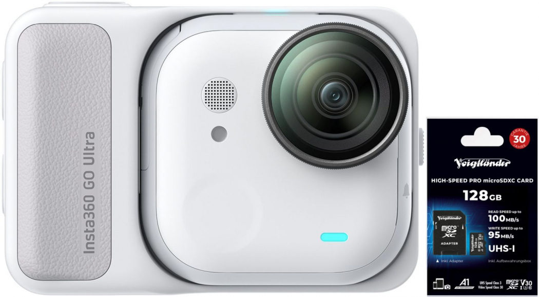INSTA360 GO Ultra Standard Bundle (Arctic White) + Voigtländer 128GB Appareils photo