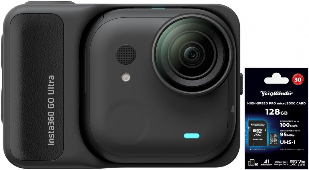 INSTA360 GO Ultra Standard Bundle (Midnight Black) + Voigtländer 128GB Appareils photo