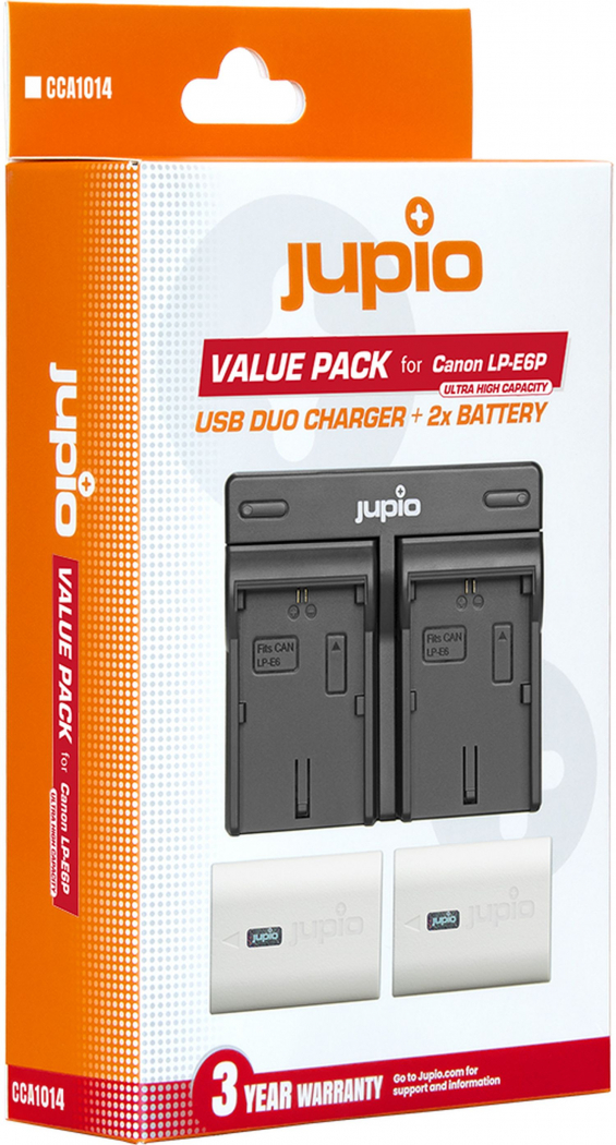 Jupio Value Pack: 2x Battery LP-E6P ULTRA 2600mAh + Dual Charger
