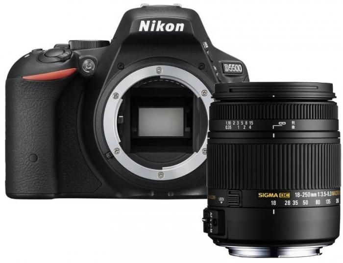 Nikon D5500 black + Sigma 18-250mm f3.5-6.3 OS HSM - Foto Erhardt