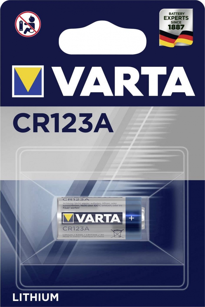 Pile Lithium 3Vcc CR123A Varta