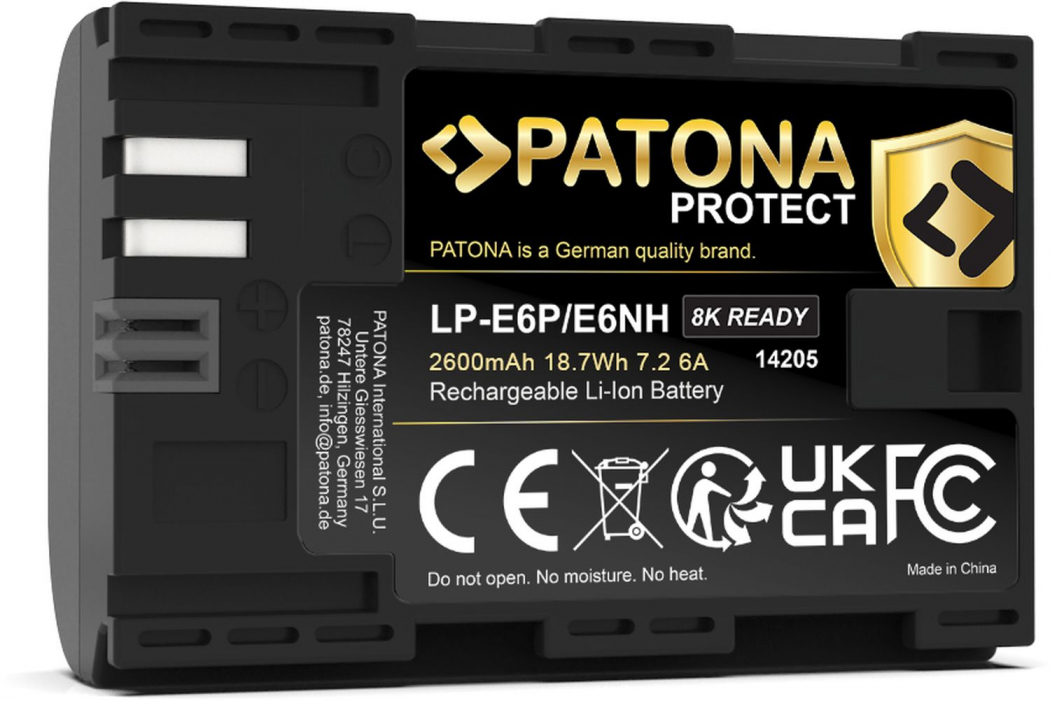 PATONA PROTECT Akku Canon LP-E6P R5II 8k fähig 6A Image