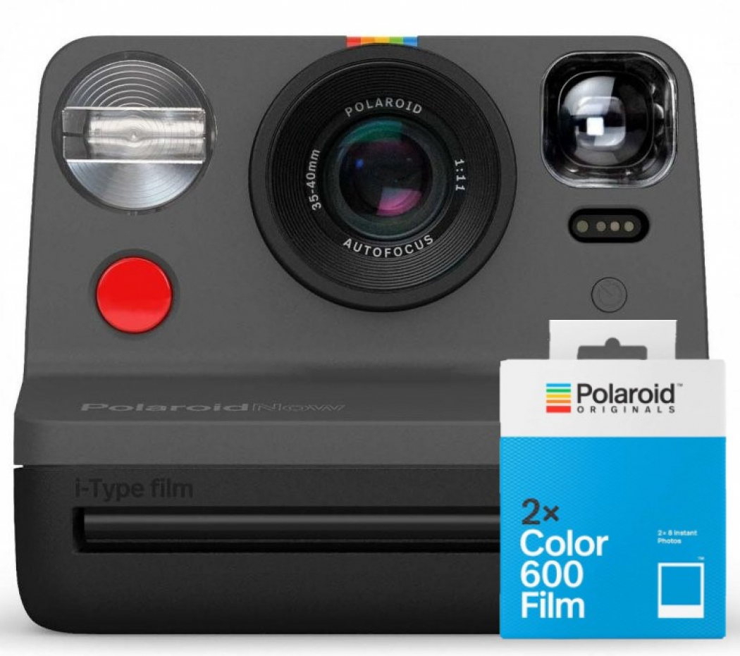 Polaroid Now Gen2 Kamera Schwarz + 600 Color Film 2x8 Foto Erhardt