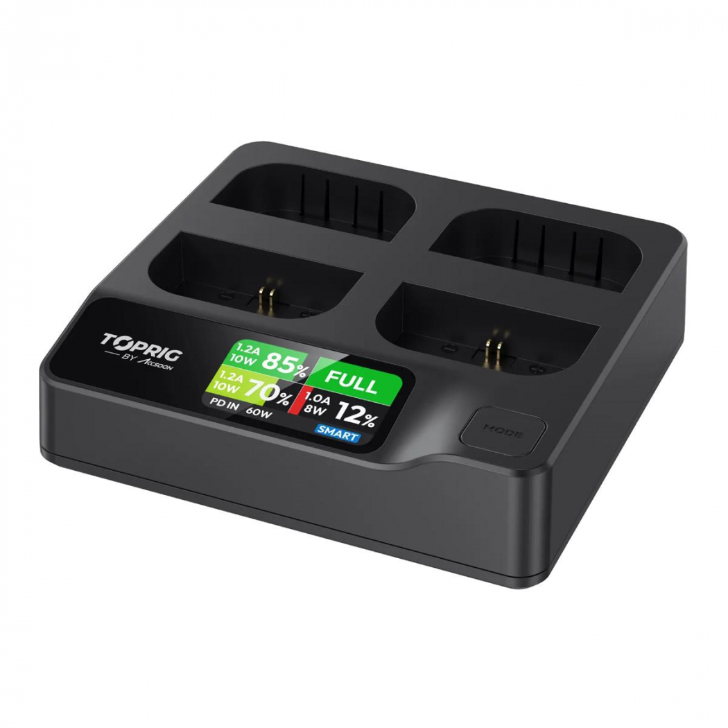 Accsoon Toprig 100W 4-Bay LP-E6 Fast Charger