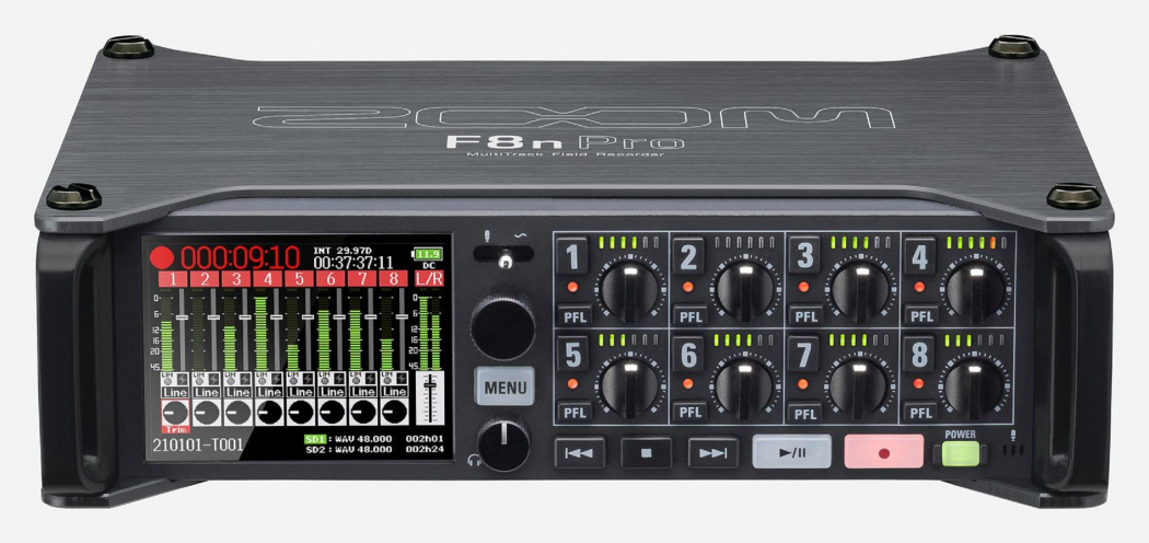 Zoom F8n-Pro MultiTrack Field Recorder Microphone