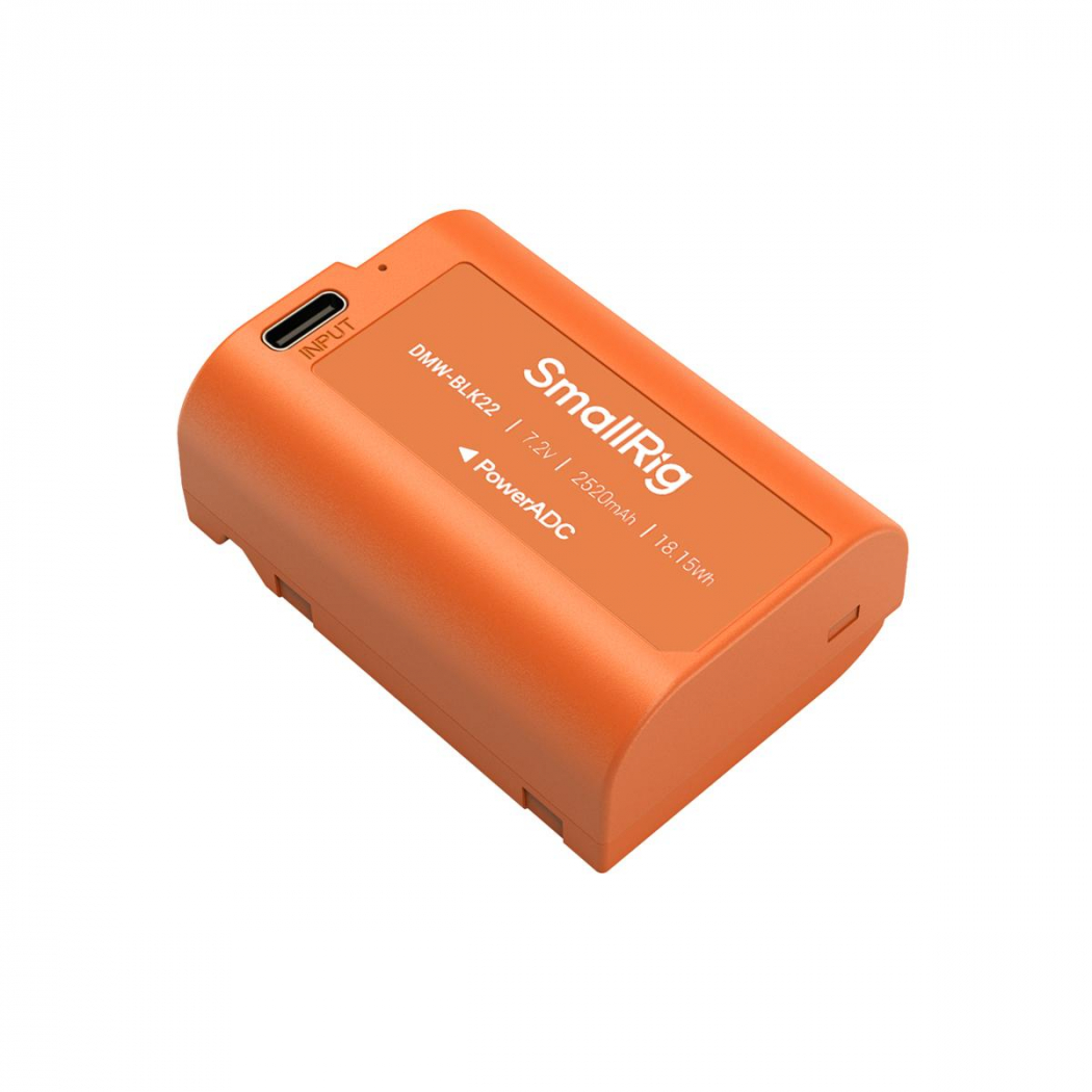 SmallRig 4979 DMW-BLK22 USB-C Rechargeable Camera Battery Orange
