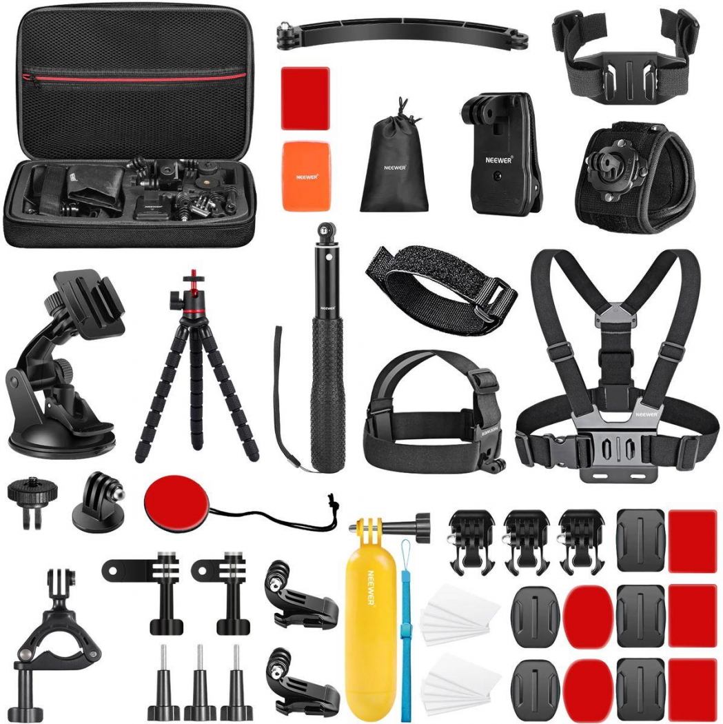 NEEWER GP-50 50-teiliges Actioncam Zubehör-Kit inkl. Case