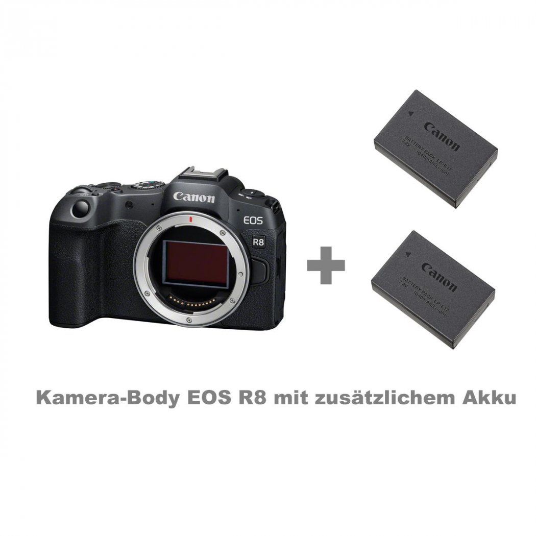 Canon EOS R8 Body + 2x LP-E17 Akku Kamerakit