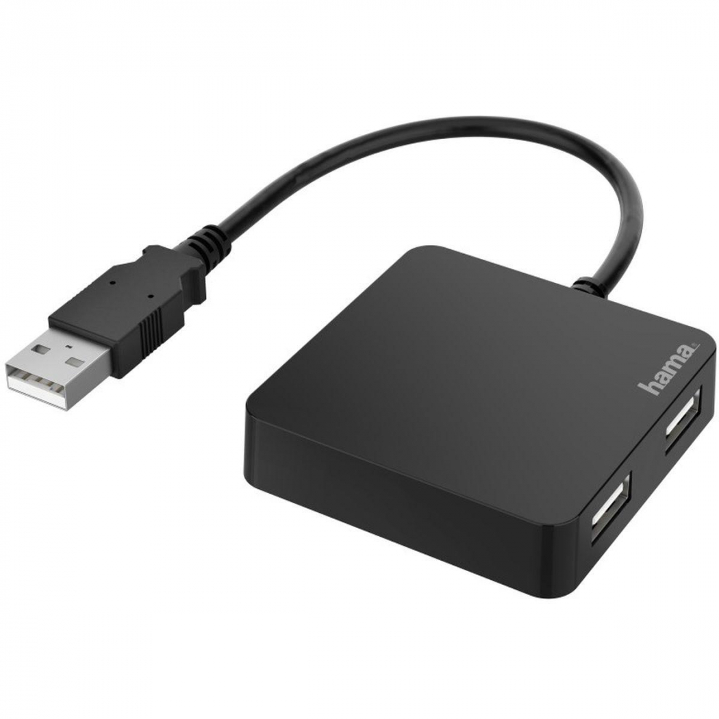 Hama USB-Hub 200121 4 Ports USB 2.0 480 Mbit/s schwarz