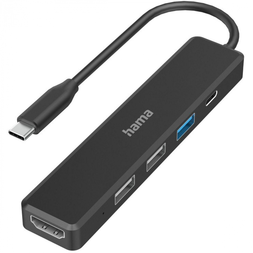 Hama USB-C-Hub 200117 Multiport 5x, 3x USB-A USB-C HDMI schwarz