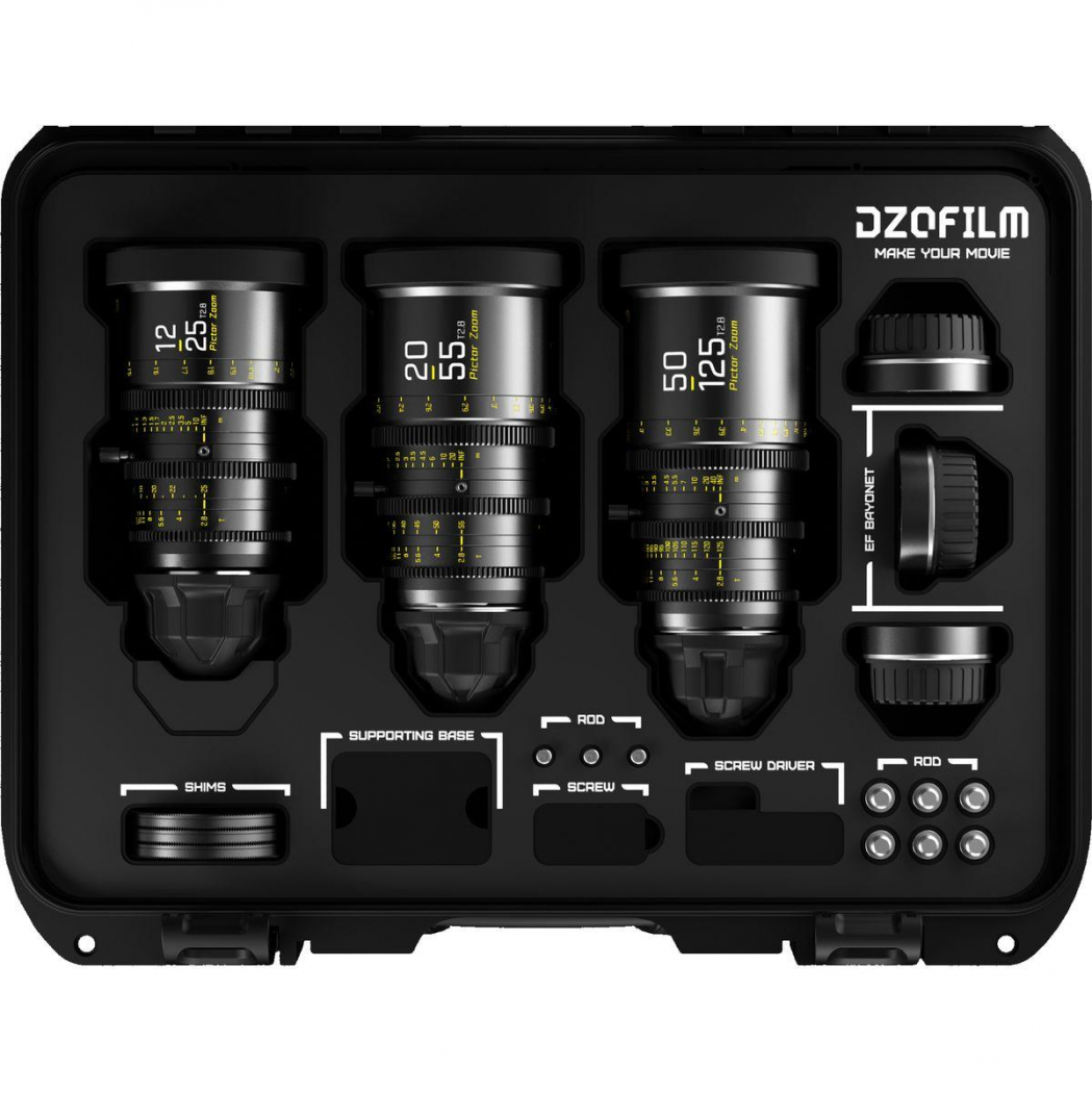 DZOFILM Pictor Zoom 3-Lens Kit (12-25/20-55/50-125 T2.8) black