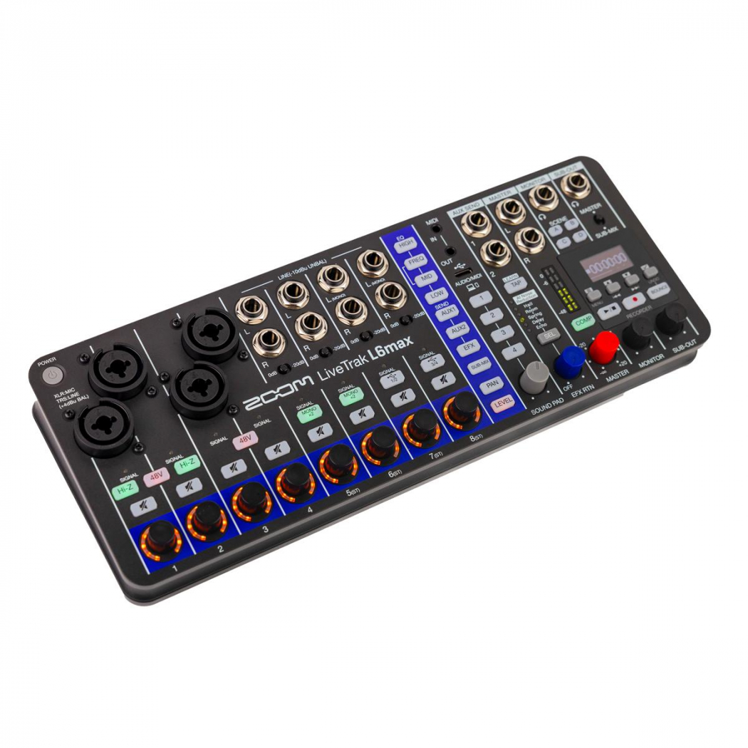 Zoom LiveTrak L-6max digitales Mischpult Microphone