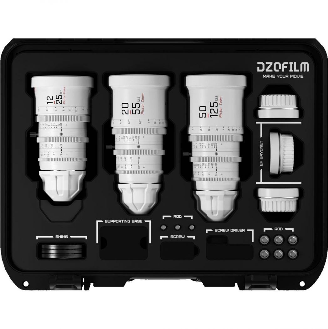 DZOFILM Pictor Zoom 3-Lens Kit (12-25/20-55/50-125 T2.8) weiß