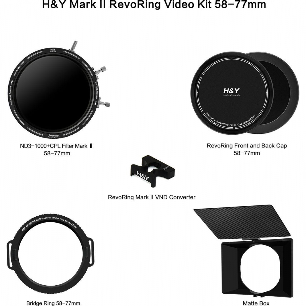 H&Y REVORING Mark II Video Kit 58-77mm - 6068528 H&Y REVORING Mark II Video Kit 58-77mm