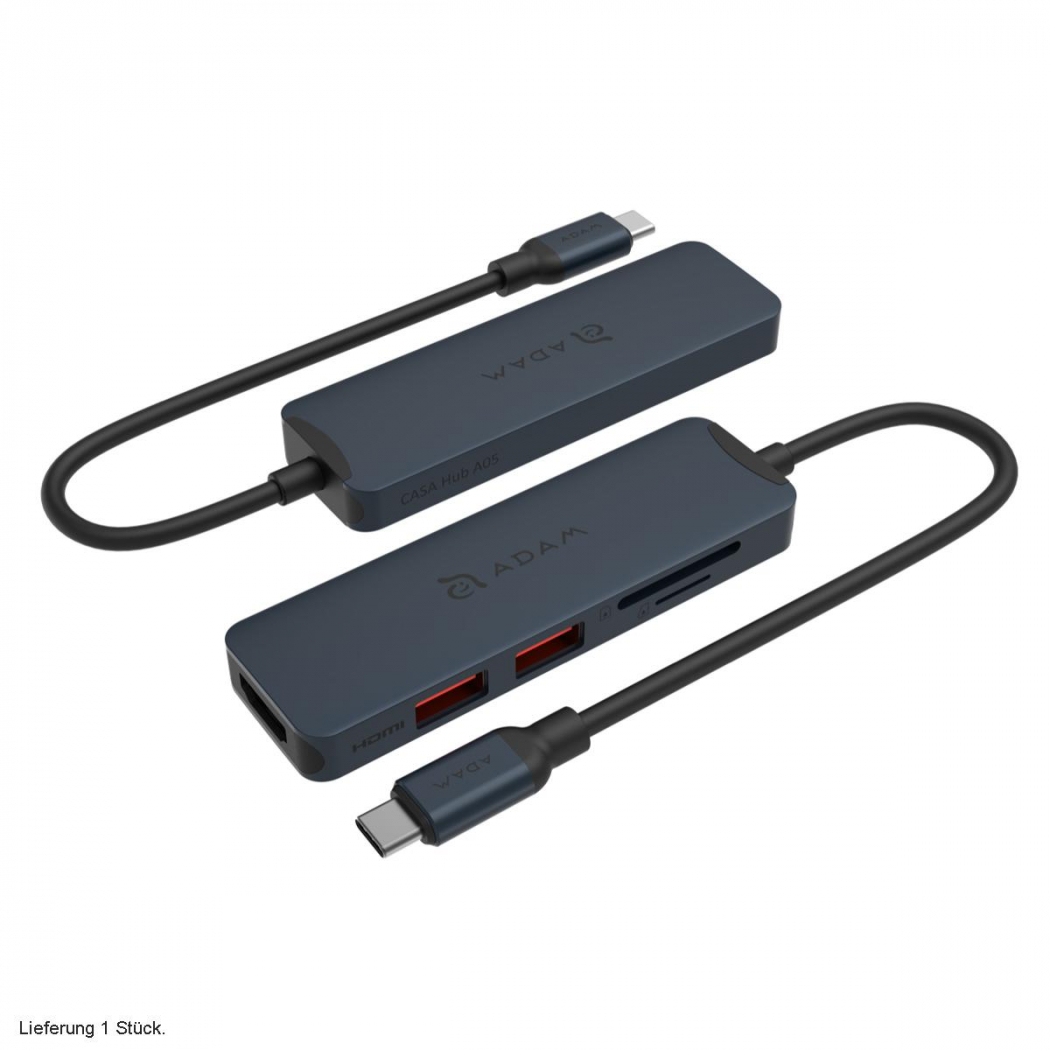 ADAM Elements A05 Night Blue USB-C 3.1 5in1 Hub HDMI,USB-A,SD,microSD