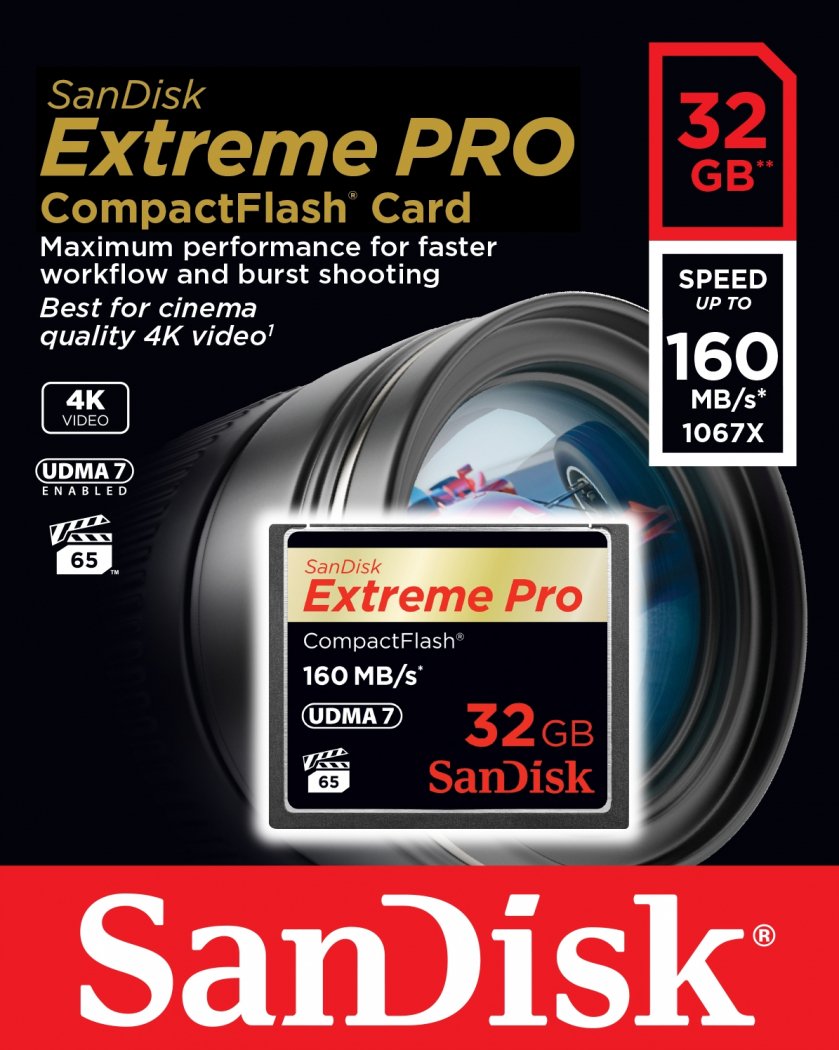 Memory Card Sandisk Extreme Pro Compactflash See 160 MB/S 64 Go