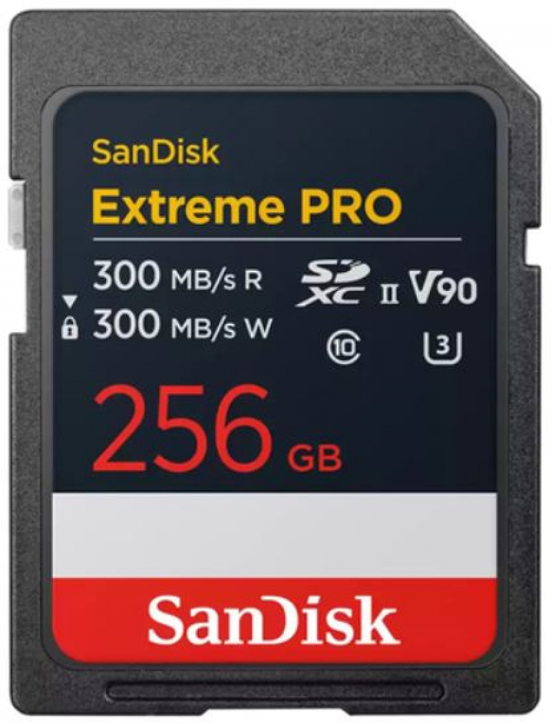 SanDisk SDXC Extreme Pro 256GB 300MB/s V90 UHS-II 2025