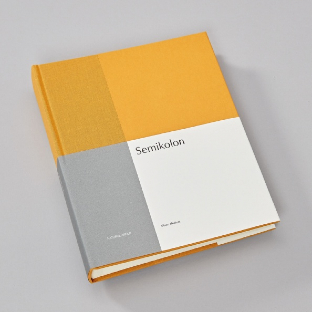 Album Fotografico Semikolon A 4 Anelli 29,5x32 Cm – Copertina Efaline Beige Fango, Fatto A Mano, Senza Pagine - 2