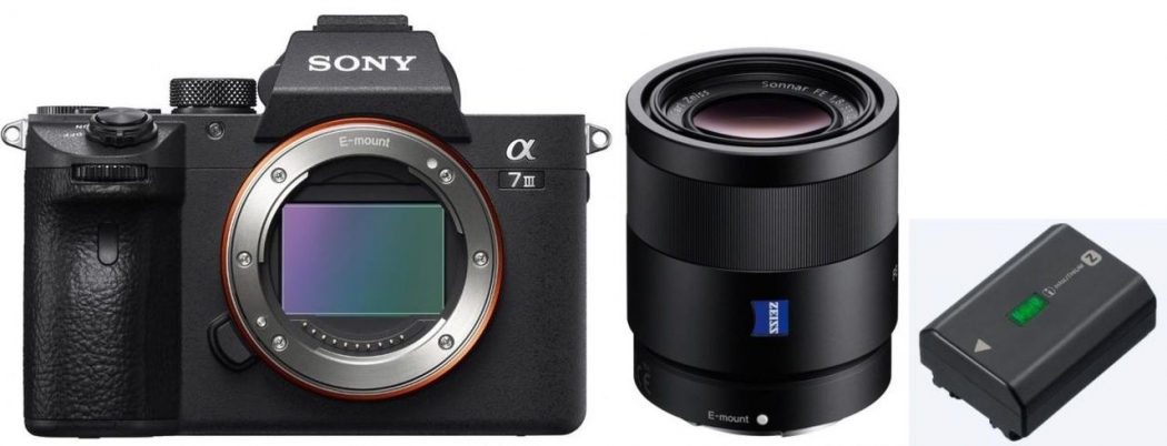 Sony Alpha ILCE-7 III (ILCE7M3) + SEL FE 55mm f1,8 und FZ100 Prokit