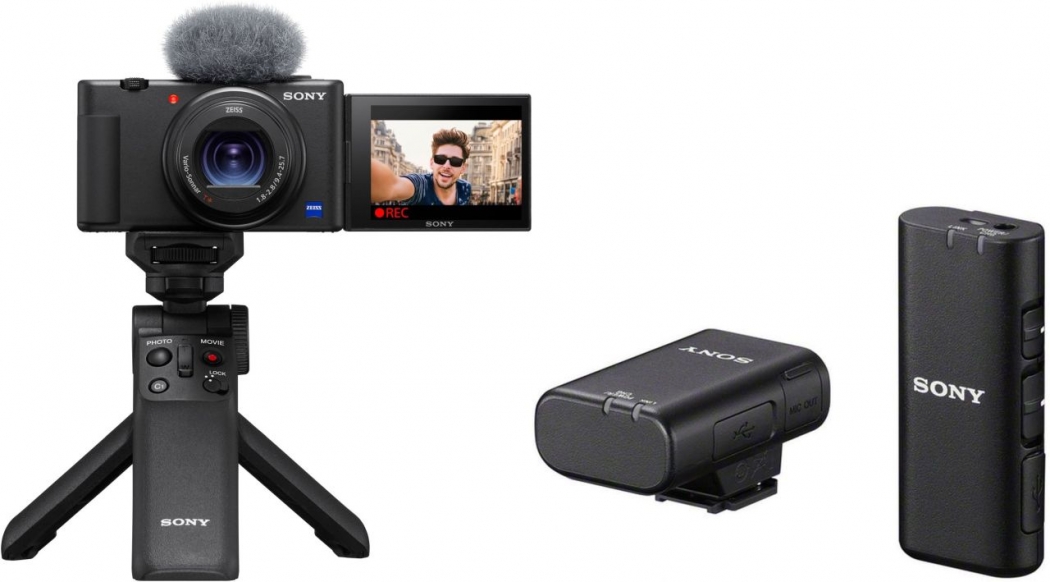 Sony Vlog-Kamera ZV-1 + ECM-W2BT Mikrofon + GP-VPT2BT Handgriff - Sony  Cyber-shot - fotogena
