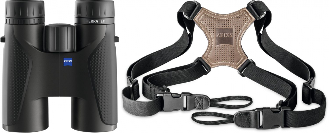 ZEISS Terra ED 10x42 schwarz + Zeiss Komfort-Kreuzriemen