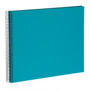 Goldbuch spiral album linen turquoise 25 963 black pages 34x30cm