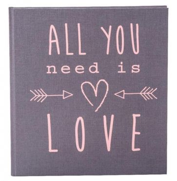Goldbuch Wedding diary All you need is love gray
