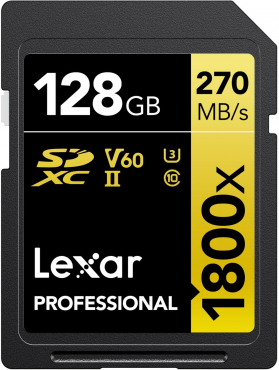 Lexar Professional SDXC Gold 128GB 1800x UHS-II V60