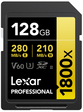 Lexar Professional SDXC Gold 128GB 1800x UHS-II V60