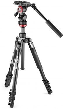 Manfrotto Befree Live Alu Kit, Klemmverschluss mit Fluid-Videokopf