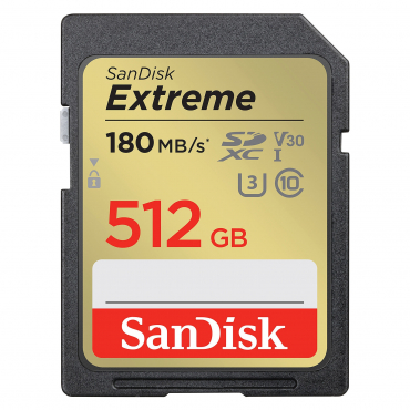 SanDisk SDXC Extreme 512GB 180MB/s V30 UHS-I