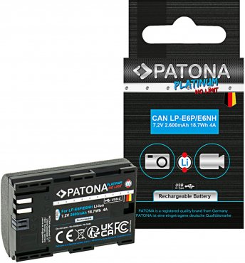 Batterie PATONA Platinum avec entrée USB-C Canon LP-E6NH