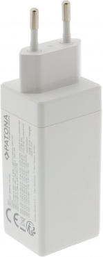 PATONA Premium GaN PD65W Adapter 2xUSB-C 1x-A weiß