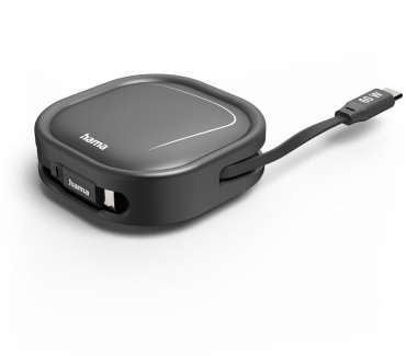 Hama 201830 USB-C Ladekabel ausziehbar 60W 1m
