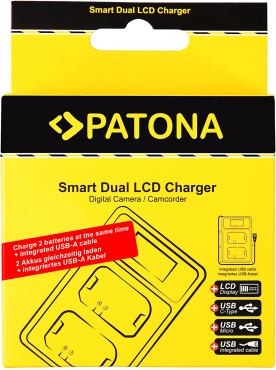 PATONA Smart Dual LCD USB Ladegerät für Canon LP-E12