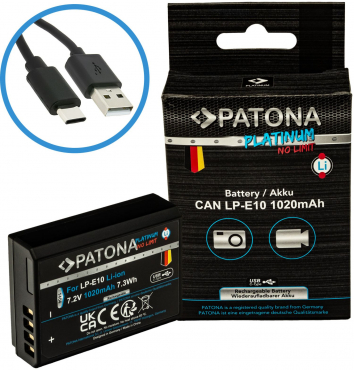 PATONA Platinum Akku USB-C Input Canon LP-E10