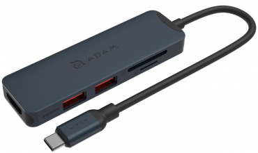 ADAM Elements A05 Nachtblau USB-C 3.1 5in1 Hub HDMI,USB-A,SD,microSD