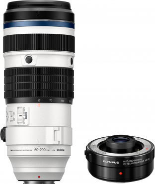 OM System 50-200 mm F2,8 PRO + convertisseur MC-20