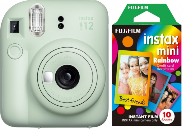 Fujifilm Instax Mini 12 mint green + Rainbow film