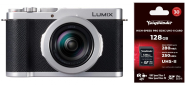 Panasonic Lumix L10 silber + Voigtländer Prof. 128GB V90 UHS-II
