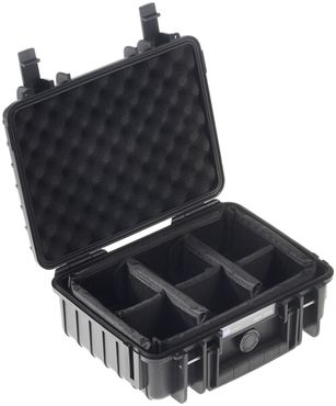 B&W Case Type 1000 RPD black with compartment divider
